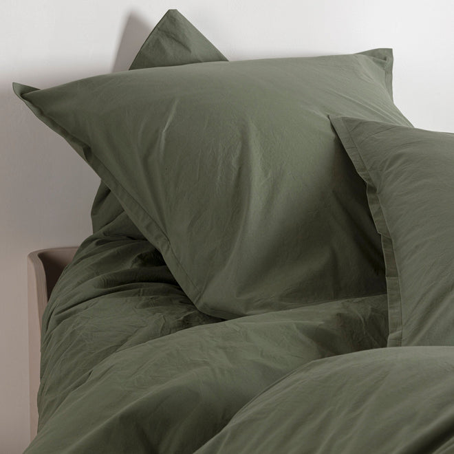 Washed Percale -  Army Green