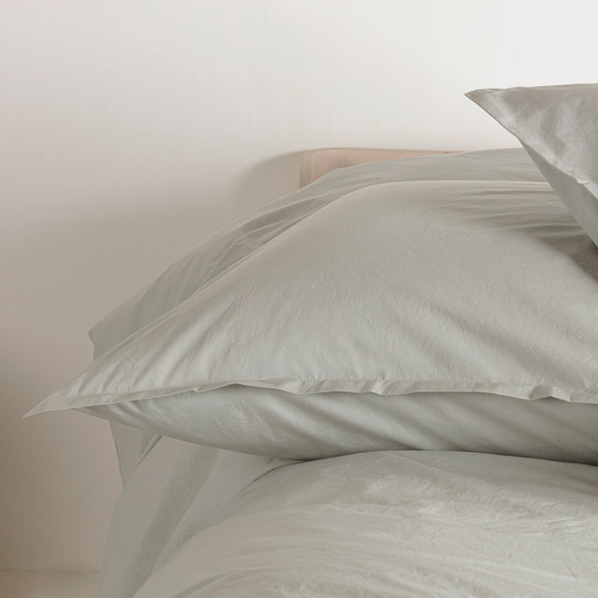 Washed Percale -  Light Grey