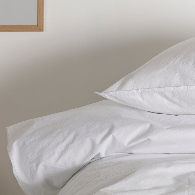Washed Percale -  White