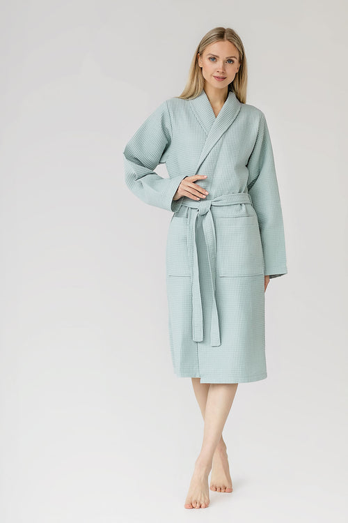 Kos | Wafel Badjas - Sea Green