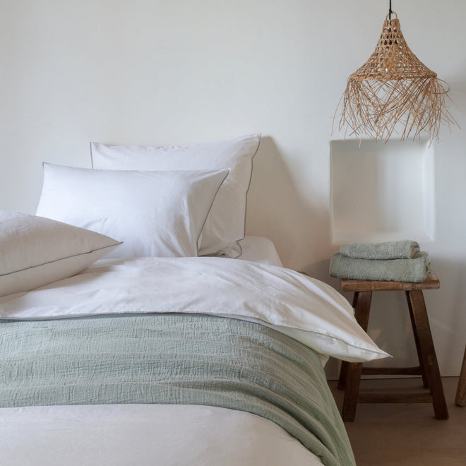 Washed Percale - Groene Bies