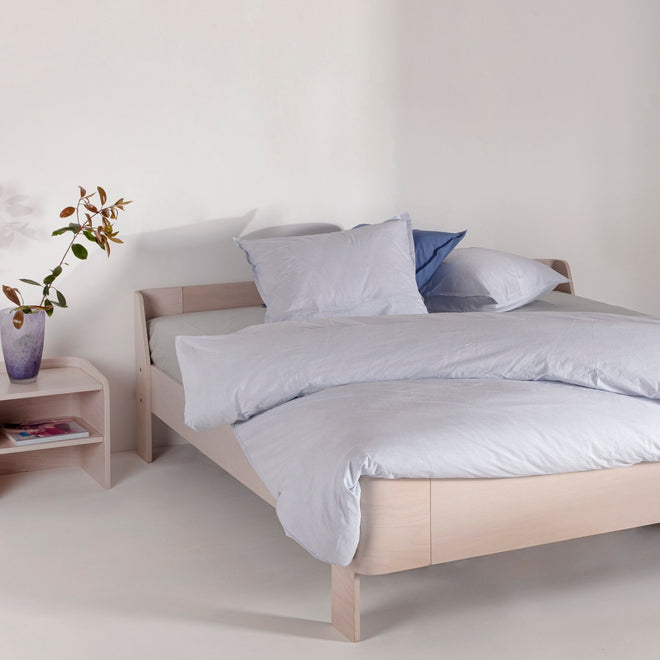 Washed Percale - Blauwe Streep