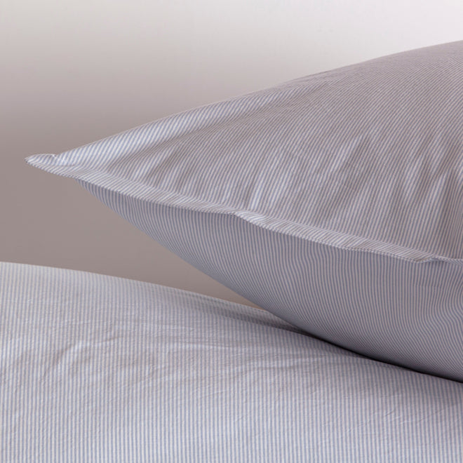 Washed Percale - Blauwe Streep