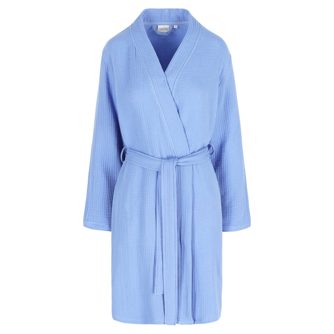 Crinkly Bathrobe Azure Blue