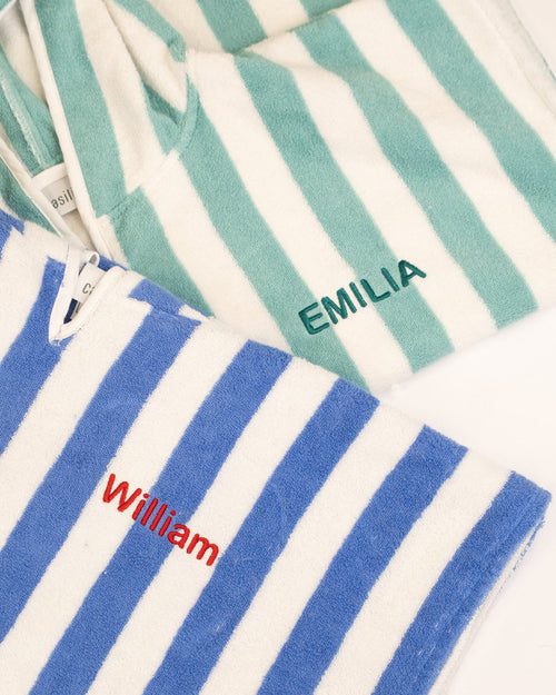 Kids Poncho Badstof Blauw