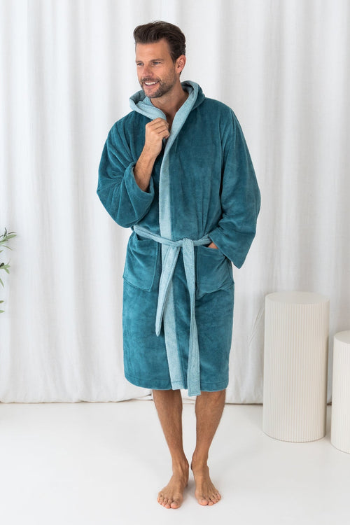 Teddy Duo Badjas Zeegroen
