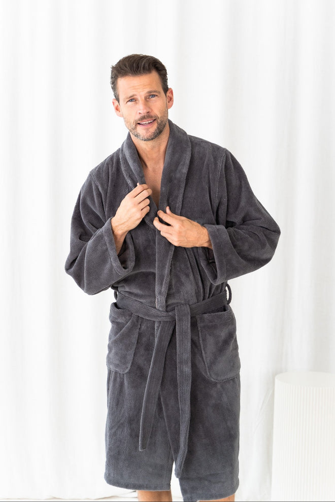 Fleece badjas, Janina Plus, licht grijs | Voordelig bij Fleece badjas, Janina Plus, licht grijs | Voordelig bij
