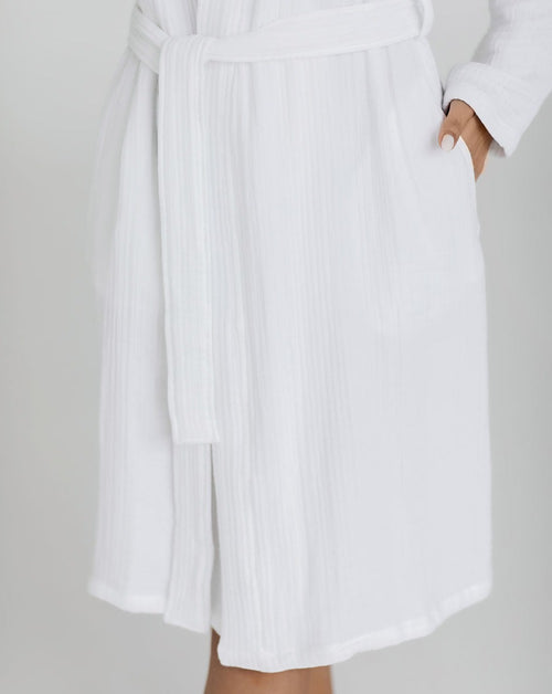 Crinkly Bathrobe White