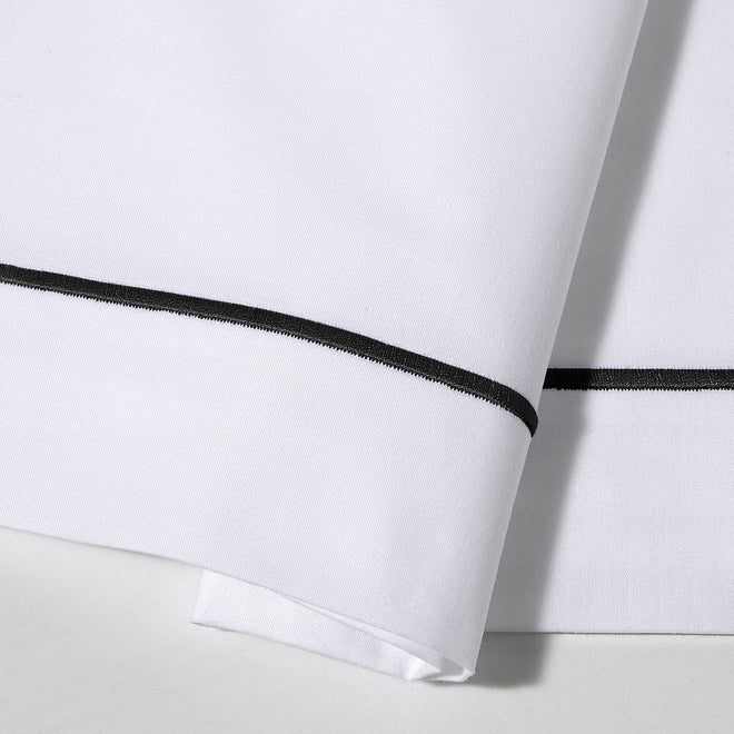 Percale Katoen Wit - Zwarte Bourdon