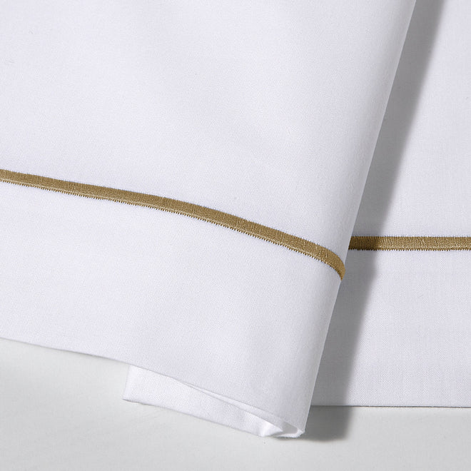 Percale Katoen Wit - Mocca Bourdon