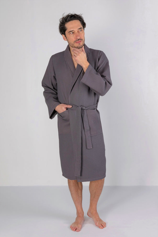 Kos | Wafel Badjas - Grey Charcoal