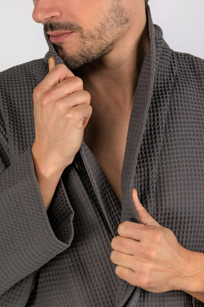 Kos | Wafel Badjas - Grey Charcoal