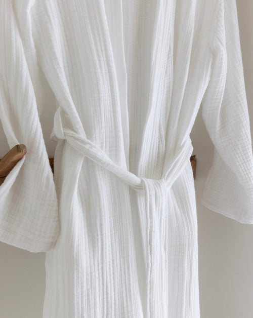 Crinkly Bathrobe White