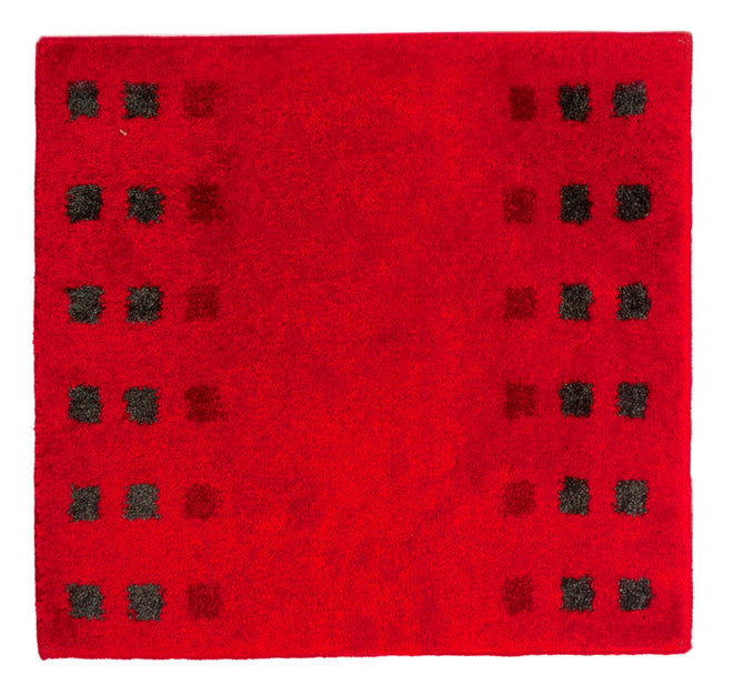 Casilin hygiënische en zachte badmat met antislip laag in acryl met rood blokken motief