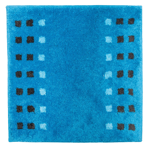 Casilin hygiënische en zachte badmat met antislip laag in acryl met blauwe blokken motief