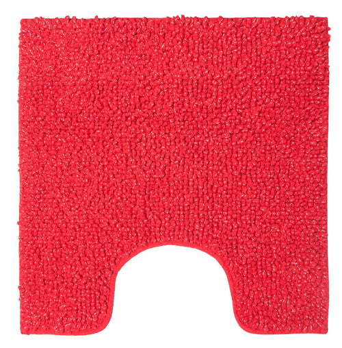 rode wc mat met uitsnijding van casilin met lussen in 100%  katoen 